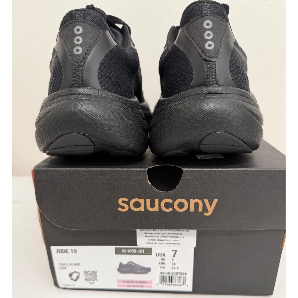 Saucony Ride 19 Womens Running Shoes Triple Black S11055-101 Sneakers